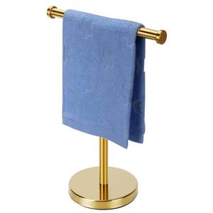 lot 23013 image: Kalitro Gold Towel Rack Hand Towel Stand, Bathroom Towel Holder Stand SUS304 Stainless Steel (Gold) - Retail $20