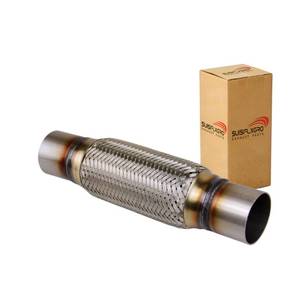 lot 23016 image: SUISFLXGRO Exhaust Flex Pipe Universal Type 100% Stainless Steel For Heavy Duty and Cars (1 PC, 2.25X8X12) - Retail $19