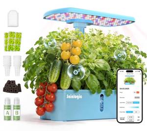 lot 23026 image: Sainlogic Hydroponics Growing System Kit, 12 Pods Watering Planter, Smart Indoor Garden with APP & WiFi Connected, 5 X Growth with 24W LED, Quiet Pump, for Vegetables, Herbs and Flowers