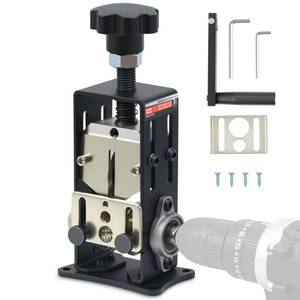 lot 23037 image: CREWORKS Manual Wire Stripper Machine, 0.06-1 inch Wire Stripper for Drill, Copper Wire Stripping Machine for Scrap Wire with 2 Feed Hole Plates, Cable Stripper Tool for Leftover Cable Recycling - Retail $29