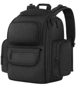 lot 24272 image: Mancro Diaper Bag Backpack, Extra Large Capacity Baby Diaper Backpack with 2 Insulated Pockets and Stroller Strap, Water Resistant Mens Diaper Bag for Travel Black - Retail $36