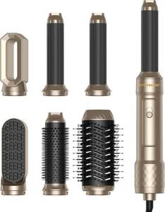 lot 24286 image: 6 in 1 Air Styler Magic Hair Dryer Brush, Negative Ionic Blow Dryer Brush & 3 Heat Settings, Detachable Auto Curling & Straightening Volumizing, Frizz-Free Styling, Salon to Home Use (A-White-Pink)