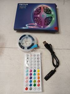 lot 30394 image: RGB LED Strip Light Kit with Remote Control and USB Cable - Retail $15