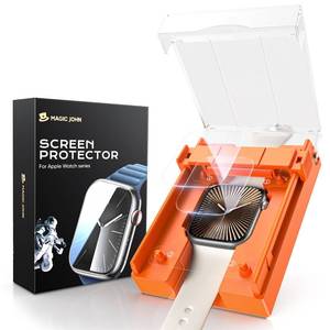 lot 30398 image: MAGIC JOHN 2 Pack for Apple Watch Screen Protector 42mm Series 11 2025 Series 10 (2024) Automatic Align Tech Anti-Scratch, Self-Healing Soft EPU, Bubble Free, HD Transparent, Touch Sensitive - Retail $16