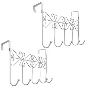lot 30400 image: Youdepot Over The Door Hook,Over Door Towel Rack,Over Door Coat Rack,Door Hanger Hook Clothes,Belt, Hat,Behind Back of Bathroom, Towel Hanger 5 Hooks,White. - Retail $917
