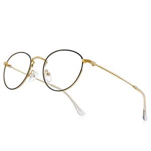 lot 30754 image: RB.Pilot Small Metal Round Reading Glasses for Women Men Classic Vintage Retro Shades Blue Light Blocking Computer Readers - Retail $24