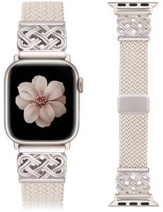 lot 30760 image: TOYOUTHS Braided Magnetic Band Compatible with Apple Watch Bands 42414038mm Women Men, Dressy Celtic Metal Fancy Stretchy Elastic Bracelet Strap for iWatch Series 11 10 9 8 7 6 5 4 SE 3 2 1 - Retail $15