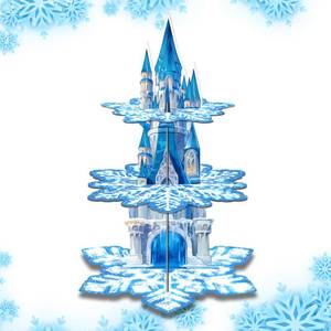 lot 30765 image: Snowflake Cupcake Stand 3 Tier Cupcake Stand Frozen Birthday Party Decorations Cupcake Display Holder for Winter Wonderland Frozen Decorations Birthday Wedding Christmas Party Decorations - Retail $8