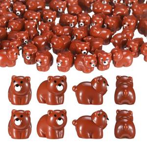 lot 30771 image: Geelin 100 Pcs Mini Bear Figurines Resin Brown Bear Figures Adorable Miniature Animal Figures for Easter Basket Fillers Craft DIY Fairy Gardens, Cake Toppers, Micro Moss Landscape Decor - Retail $18
