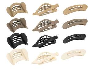 lot 32375 image: Flat Hair Clips12pcs French No-Slip Large Flat Hair Claw Clips for ThinThick Hair, classic Matte Hair Accessories Gifts For Women Girls (Matte)