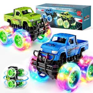 lot 32378 image: iValea Monster Truck for Boys Age 4-7 Outdoor Toys for Toddlers 1-3,Trucks for Toddlers 2-4 Years,Push Car for Toddlers 1-3,Light-up Wheels,Cars Toys for Kids Ages 3-5,Boy Cars,Jam Birthday Gift - Retail $19