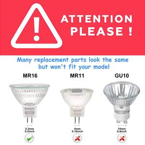 lot 33914 image: ETUOLMP MR16 Halogen Bulb 50W 12V, Durable 6 Packs High Output Halogen Light Bulbs 2 pin GU5.3 Base for Landscape Lights, Track Lights, Fiber Optics, Desk Lamps, Dimmable, 2700K Warm White - Retail $13
