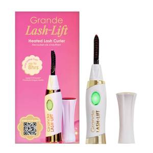 lot 33918 image: Grande Cosmetics LASH-LIFT Heated Lash Curler - Rechargeable, Travel-Friendly, with 2 Heat Settings - White - Retail $39