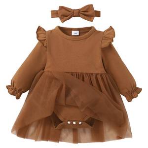 lot 33927 image: SOBOWO Infants Black Dress Baby Girl Clothes Ruffle Long Sleeve Romper Dress Newborn Onsie  Outfit Jumpsuit Tutu Skirt Set(0-3 Months, Black)
