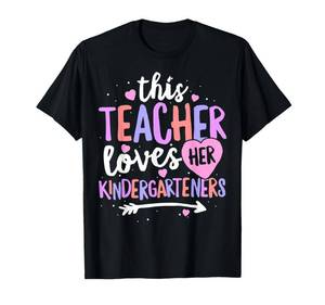 lot 33940 image: Teacher Loves Her Kindergarteners T-Shirt Valentines Day T-Shirt Large  - Retail $19