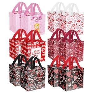 lot 42554 image: JWSCYSY 12Pack Happy Valentines Day Reusable Tote Bags, Non-Woven Valentines Gift Bags with Handles for Valentine Party Favor, Gift Wrapping. - Retail $14