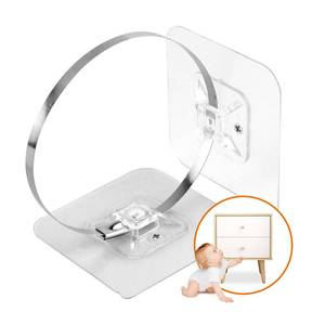 lot 42555 image: WRICHEAR 40 Packs Adhesive Furniture Anchors, Baby Proofing Anti Tip Furniture Straps Kit, No Drill Adjustable Child Safety Furniture Wall Anchors for Dresser,Bookshelf,Cabinet,Floor Lamp,Mirror - Retail $7