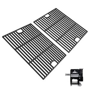 lot 62081 image: SafBbcue Cast Iron Cooking Grates for Masterbuilt Gravity Series 800 Digital Charcoal Grill and Smoker, Grill Grate Replacement for Gravity Series 800, 2-Pack - Retail $58