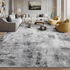 lot 1002 image: Kelarea Living Room Rug 8x10 Grey Rug Machine Washable Large Area Rugs, Non Slip Abstract Vintage Indoor Carpet for Bedroom, Nursery, Classroom, Dining Room, Home Office
