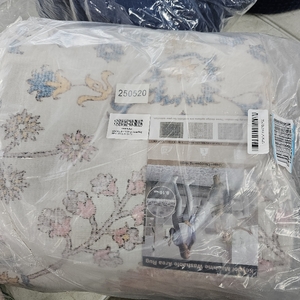 lot 1005 image: KEYDOL tug 8x10 Washable Area Rug, Low Pile Faux Wool Carpet for Living Room, Bedroom, Dining Room, Vintage Flower Design, Non-Shedding Low-Pile Rug in Beige for High-Traffic Areas with Non-Slip Rubber Back