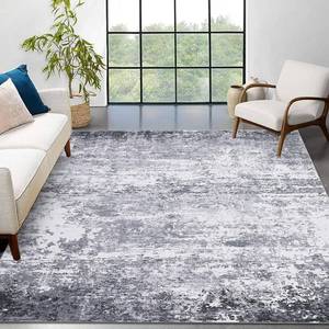lot 1126 image: ROYHOME Area Rug 10x13 Modern Abstract Accent Faux Wool Low Pile Ultra Soft Stain Resistant Rug Non Slip Non Shedding Throw Rug Washable for Living Room Bedroom Home Decor, Light Grey