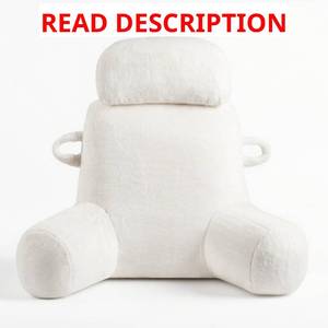 lot 1139 image: 32 X-Large Reading Pillow for Sitting Up in Bed & Post-Surgery Recovery - Super Soft Adjustable Neck Roll Backrest Pillow, Washable Cover for Adults, Watching TVGaming Color is Gray