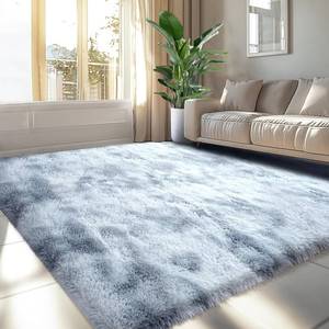 lot 1142 image: Fluffy Area Rug for Living Room 6x9 Shag Rugs for Living Room- 6x9 Feet Fluffy Rugs- Shag Tie-Dyed Light Grey Rugs Soft Fuzzy Carpets for Bedroom, Nursery (Tie-Dyed Light Grey,6x9)