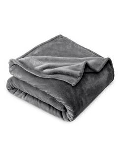 lot 1162 image: Bare Home Fleece Microplush Blanket - Gray - Throw XL