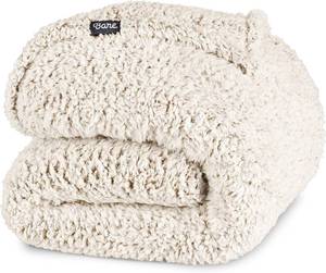 lot 1185 image: Bare Home Faux Shearling Blanket - Blanket for Bed, Sofa, Couch, Camping, Travel, and Gifts - Warm & Lightweight - Fluffy & Soft (TwinTwin XL, Tipped Oyster)