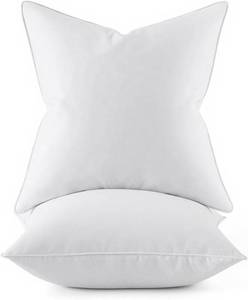 lot 1186 image: MIULEE 18x18 Pillow Inserts, Pack of 2 Down Feather Premium Throw Pillows with Cotton Fabric for Bed Couch Living Room Sofa