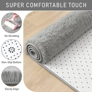 lot 1193 image: Soft Indoor Modern Area Rugs Living Room Carpets for Children Bedroom Home Decor Nursery Rug 57x9 Feet, Gray
