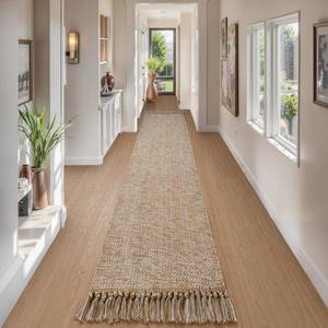 lot 1196 image: Collive Boho Runner Rug for Hallway, Washable 2.8x18 ft Long Hallway Runners Rug Farmhouse Neutral Kitchen Rug, Woven Cotton TanCream Low Pile Floor Carpet for Entryway Bedroom