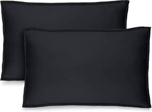 lot 1200 image: Bare Home King Pillow Sham Covers - Set of 2 - Premium 1800 Ultra-Soft Microfiber - Double Brushed - Stain & Fade Resistant - Bed Pillow Shams - Pillows Not Included (Set of 2, Black)