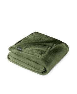 lot 1205 image: Bare Home Fleece Microplush Blanket, TwinTwin XL - Green - TwinTwin XL
