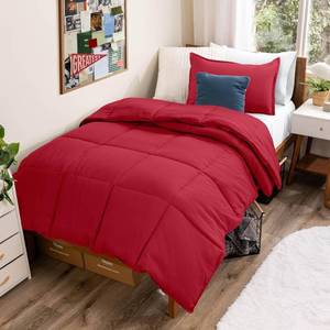 lot 1208 image: Bare Home Comforter Set - TwinTwin Extra Long Size - Ultra-Soft - Goose Down Alternative - Premium 1800 Series - All Season Warmth (TwinTwin XL, Red)