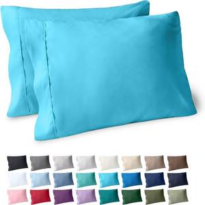 lot 1229 image: Bare Home Microfiber Pillow Cases - King Size Set of 2 - Cooling Pillowcases - Double Brushed - Aqua Pillowcases 2 Pack - Easy Care (King Pillowcase Set of 2, Aqua)