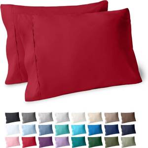 lot 1230 image: Bare Home Microfiber Pillow Cases - King Size Set of 2 - Cooling Pillowcases - Double Brushed - Red Pillowcases 2 Pack - Easy Care (King Pillowcase Set of 2, Red)