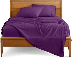 lot 1232 image: Bare Home Queen Sheet Set - 1800 Ultra-Soft Microfiber Queen Bed Sheets - Double Brushed - Deep Pockets - Easy Fit - 4 Piece Set - Bedding Sheets & Pillowcases (Queen, Plum)