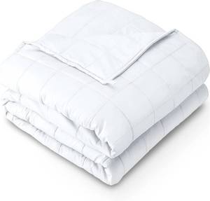 lot 1235 image: Bare Home Weighted Blanket Queen Size 22lb (60 x 80) for Adults - All-Natural 100% Cotton - Premium Heavy Blanket Nontoxic Glass Beads (White, 60x80)