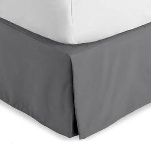 lot 1247 image: Bare Home Queen Bed Skirt - 15-Inch Tailored Drop Easy Fit - Bed Skirt for Beds - Center & Corner Pleats (Queen, Grey)