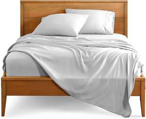 lot 1279 image: Bare Home Full Sheet Set - 1800 Ultra-Soft Microfiber Full Bed Sheets - Double Brushed - Deep Pockets - Easy Fit - 4 Piece Set - Bedding Sheets & Pillowcases (Full, Cloud Grey)