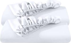 lot 1281 image: Bare Home 2-Pack Fitted Bottom Sheets California King - Premium 1800 Ultra-Soft Wrinkle Resistant Microfiber - Deep Pocket (Cal King, White)