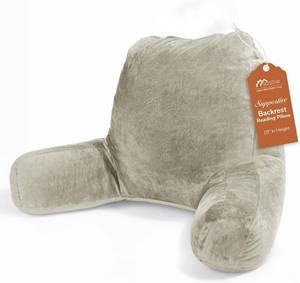 lot 1288 image: Sasttie Reading Pillow for Sitting in Bed Adult, Back Pillow for Bed Sitting Up, Backrest Back Support Chair Pillow, College Dorm Essentials for Girls and Boys, Linen Standard
