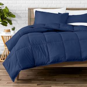 lot 1301 image: Bare Home Comforter Set - Full Size - Ultra-Soft - Goose Down Alternative - Premium 1800 Series - All Season Warmth (Full, Dark Blue)