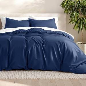 lot 1304 image: Bare Home Bedding Duvet Cover Extra Long Size - Premium 1800 Super Soft - Lightweight, Cooling Duvet Cover - Soft Breathable Bedding (TwinTwin XL, Dark Blue)