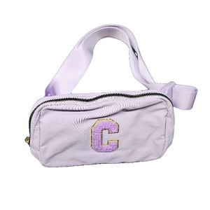 lot 7190 image: Gitus Birthday Gifts Personalized Fanny Pack Crossbody Bags with Initial Letter Patch Belt Bag for Teen Girls Cute Trendy Stuff Travel Essentials (Lavender-C)