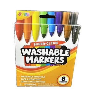 lot 7239 image: JOYIN 8 Count Washable Marker Set, Non Toxic Markers for Kids Ages 3, School Supplies, Easter Basket Stuffers, Classroom Prizes (8 Assorted Colors, Individual Pack of 1)
