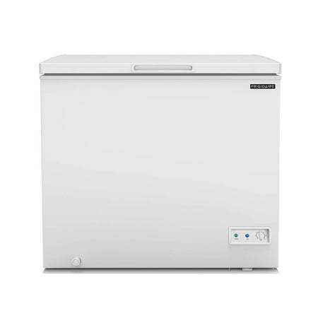 lot 1004 image: Frigidaire 7.0 Cu. ft. Chest Freezer  EFRF7003  White does have three small minor dents shown in pictures,  - Retail $350