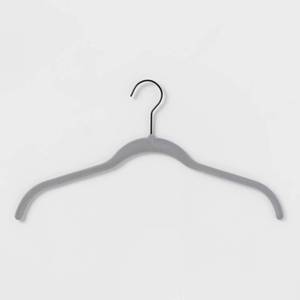lot 1172 image: 20ct Shirt Flocked Hangers - Gray - Brightroom Velvet Clothes Hangers, Adult Use, Plastic & Felt Material - Retail $18