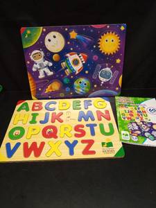 lot 1050 image: Childrens Educational Puzzle Set - Alphabet and Space Theme - Retail $15